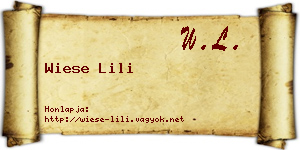 Wiese Lili névjegykártya